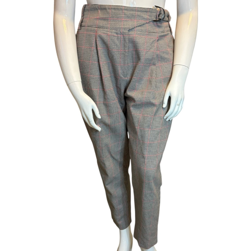 Women's HUGO BOSS Red Label Glen Plaid Trousers, 12 Wool Blend Tailored Pants